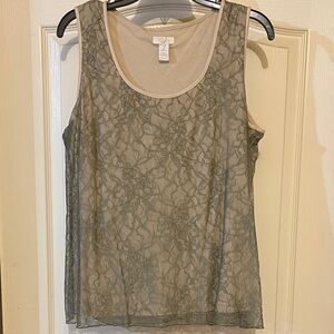 Chico’s Lace Overlay Tank Top